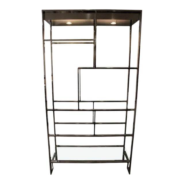 1980s Design Institute of America (Dia) Chrome Plated Steel Etagere For Sale