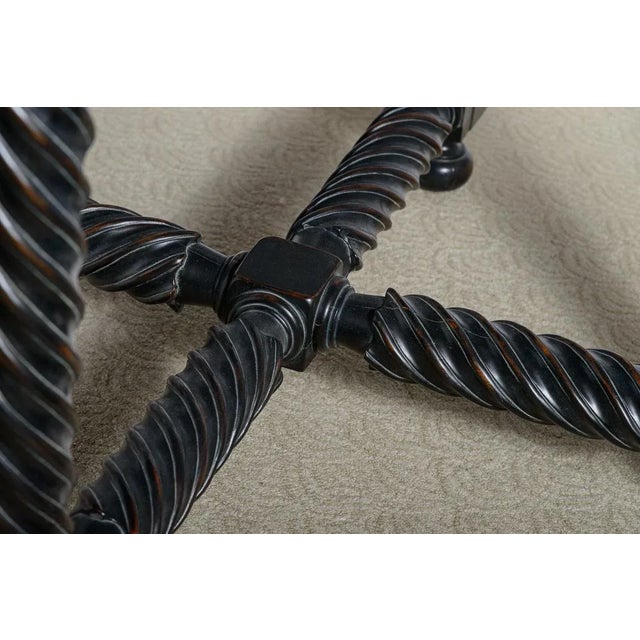 Contemporary Leather Inlaid Center Table For Sale - Image 3 of 7