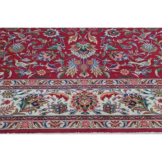 Textile 1960s Old Persian Tabriz Area Rug 10’6″ X 12’10” For Sale - Image 7 of 12