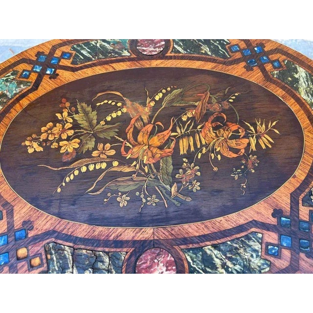 French 19th Century Louis XV Style Kingwood and Marquetry Inlaid Ormolu Mounted Side Table. For Sale - Image 11 of 11