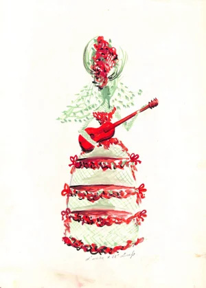 1950s Lanvin of Paris Original C1950s Advertising Watercolor Artwork
