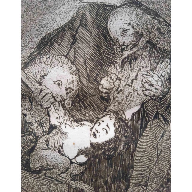 Qual la descañona from Los Caprichos is an original artwork realized by the artist Francisco Goya and published in 1799....