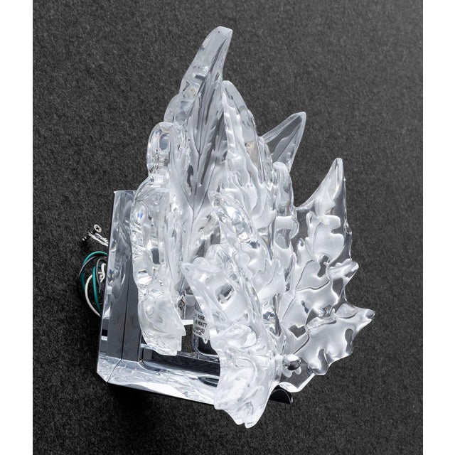 Pair of Lalique Crystal and Chrome "Champs Elysees" Wall Sconces For Sale - Image 10 of 13