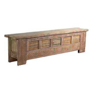 Antique Painted Uyghur Xinjiang Silk Road Sideboard or Cabinet For Sale