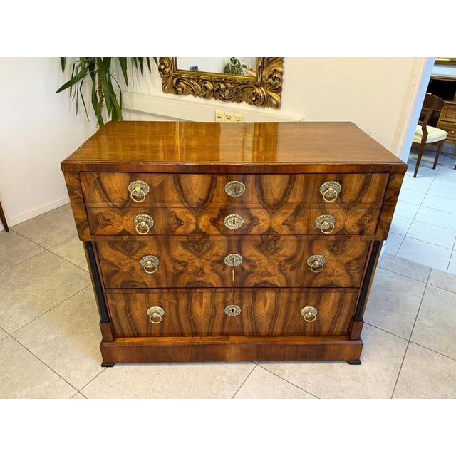 Antique Biedermeier Writing Desk in Walnut For Sale - Image 13 of 18