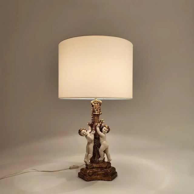 Paint Spanish Baroque Table Lamp, 1950s For Sale - Image 7 of 11