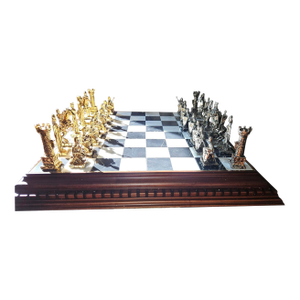Gallery Marble Chess Set With 24k Gold & Silver-Plated Pieces — Checkmate LTD — Museum-Quality Statement Piece