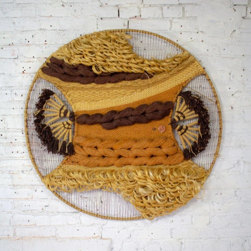 1978 Modern Textile Woven Fiber Art Abstract Wall Hanging #352 by