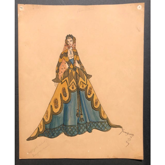 Mardi Gras Costume watercolor, gouache and glitter by Lawrence Francis Youngblood (c. 1929-2007). Youngblood designed...