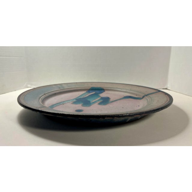 Mid-Century Modern Studio Art Pottery Centerpiece Ceramic Platter Aprox. dimensions: 14.5" diameter Very good original...
