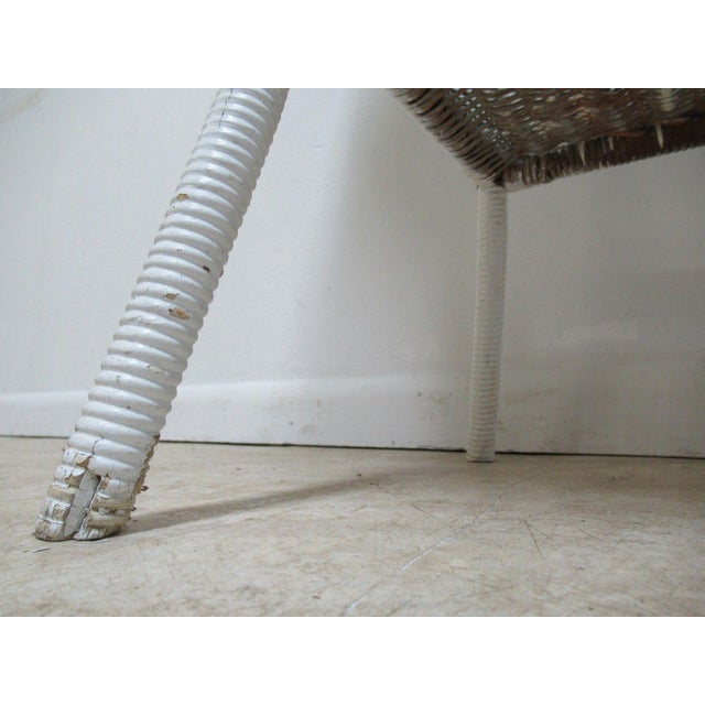 1920s Antique Wicker Outdoor Side Table For Sale - Image 5 of 6