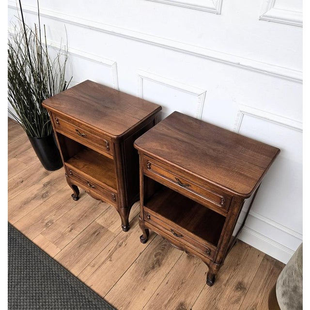 Wood Mid-Century Modern Italian Carved Wood Nightstands, 1950s, Set of 2 For Sale - Image 7 of 10