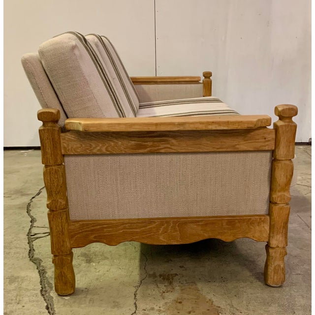 Mid-Century Modern 1960s Danish Modern Henning Kjaernulf Style Oak Framed Sofa For Sale - Image 3 of 9
