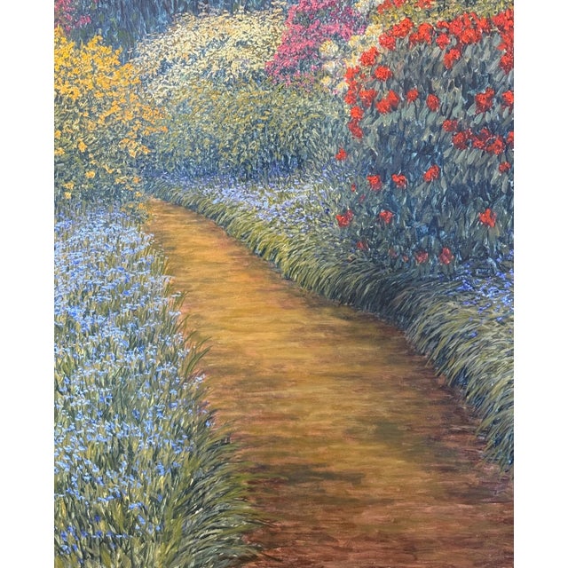 Textile Late 20th Century Lawrence Taylor Painting "Garden Path" 51" X 61" For Sale - Image 7 of 10