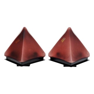 Model 004 Diamond Pyramid Wall Sconces in Murano Glass from Selene Illuminazione, Italy, 1970s, Set of 2 For Sale
