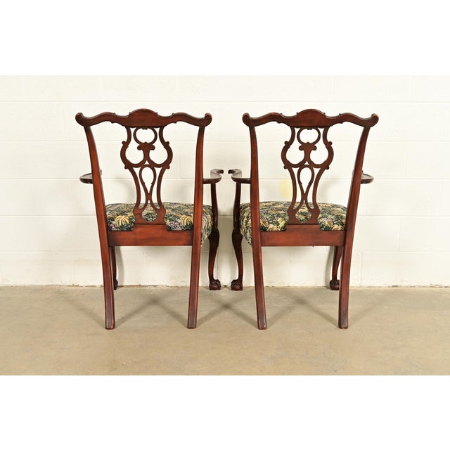 Romweber Antique Chippendale Carved Mahogany Dining Chairs, Set of Six For Sale - Image 13 of 14