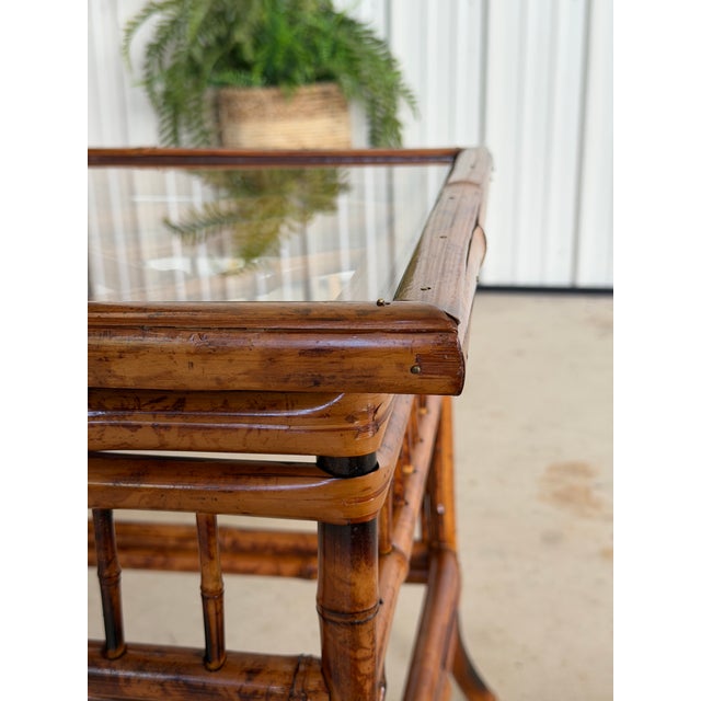 Mersman Restored Brighton Pavilion Style Bamboo Side Table by Mersman For Sale - Image 4 of 10