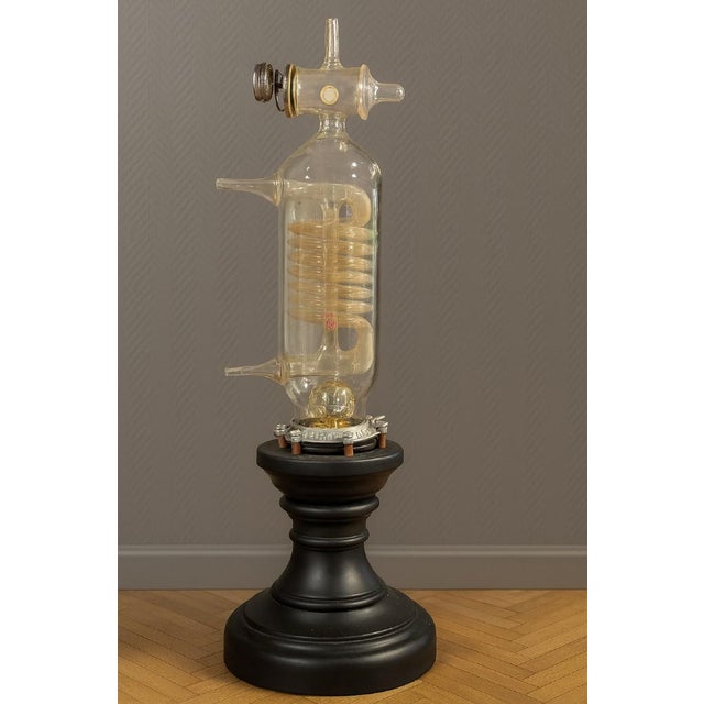 Black Lamp Resembling a Blown Glass Scientific Tube, 1930s For Sale - Image 8 of 8