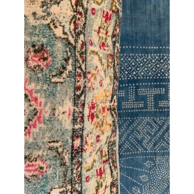 Textile Boho Chic Antiqued Persian Rug Colorful Woven Cotton Lumbar Pillow New For Sale - Image 7 of 9