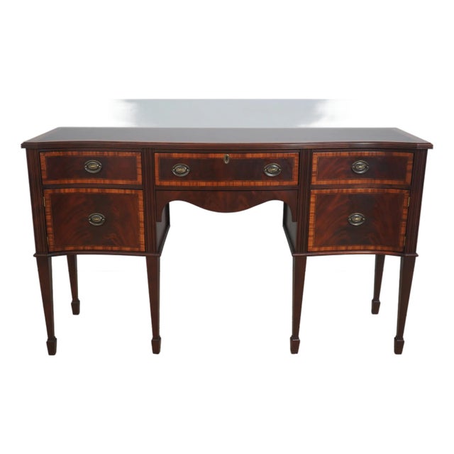Craftique Mahogany Inlaid Bowfront Sideboard For Sale