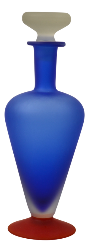 Vintage Art Frosted Glass Bottle, 1980s