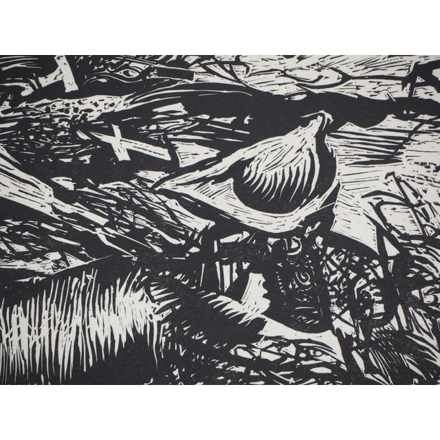 Yves Doaré, An Angel Passes By, Original Linocut For Sale - Image 6 of 7