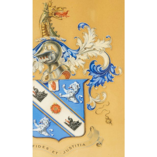 Late 19th Century Tiffany & Co. Coach Painted Gouache Family Crest For Sale - Image 5 of 9