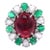 Natural Ruby, Emerald & Diamond Ring in 18k Gold, India, 6.06ct Ruby For Sale