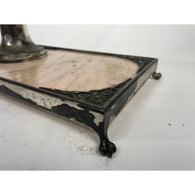 Liberty Umbrella Holder in Pink Marble and Silver Metal, 1920s For Sale - Image 14 of 15