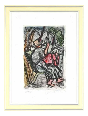 Luigi Bartolini, Woman, Original Etching, Mid-20th Century