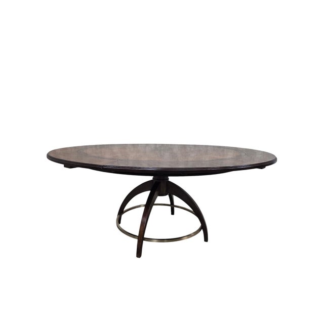 Mid-Century Modern MCM Walnut Extension Dining Table With Sunburst Top For Sale - Image 3 of 12