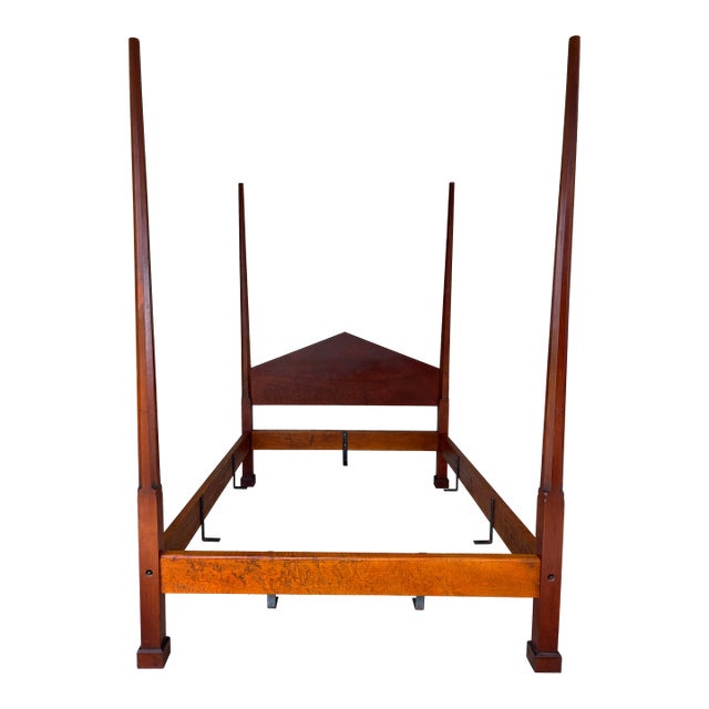 Irion Custom Tiger Maple Shaker Style Poster Full Bed Frame For Sale