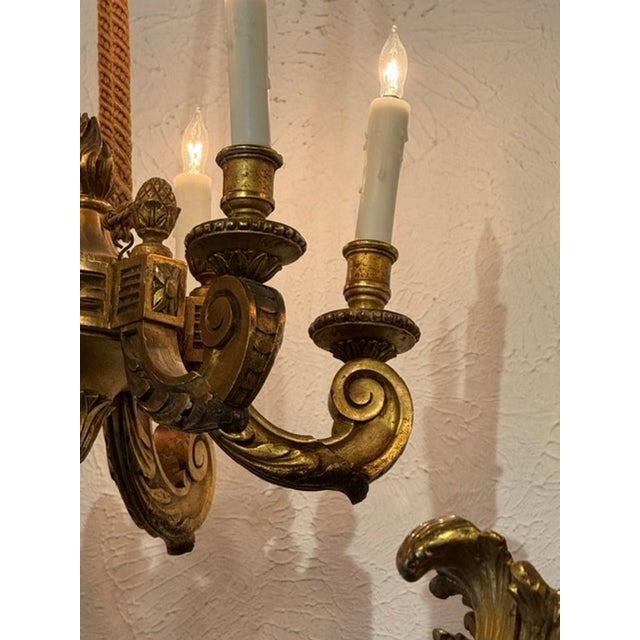 19th C. French Giltwood Chandelier For Sale In Dallas - Image 6 of 7