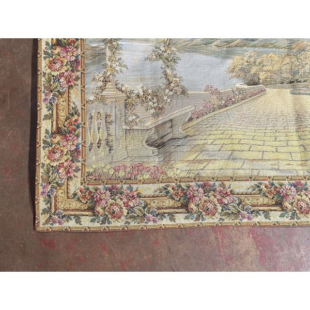 Bring color and pastoral charm to a hallway, bedroom, or stair landing with this pair of decorative French tapestry...