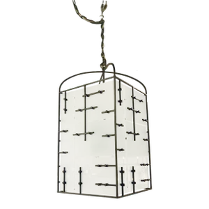 Currey & Co. Industrial Modern Metal and Frosted Glass Chandelier Prototype