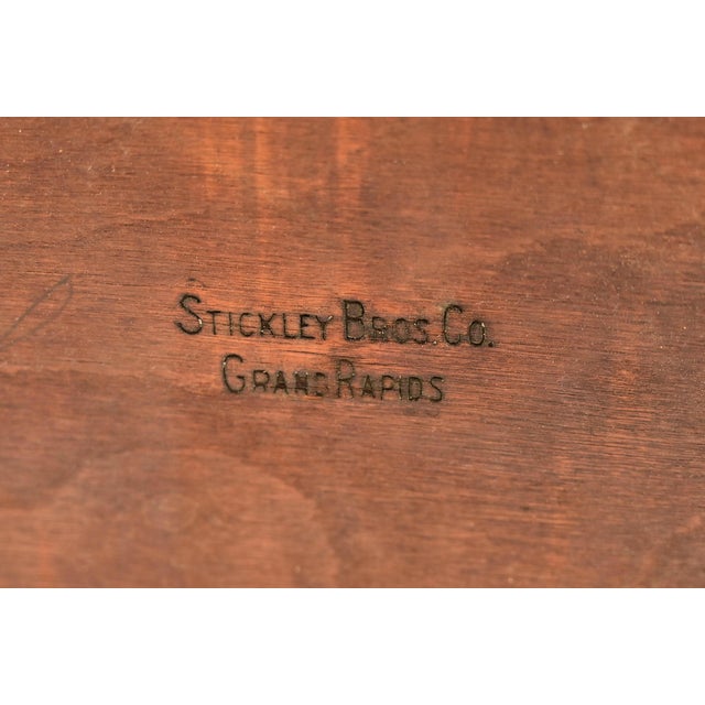 Stickley Brothers Antique Mission Oak Arts & Crafts Writing Desk or Library Table, Newly Refinished For Sale - Image 14 of 15