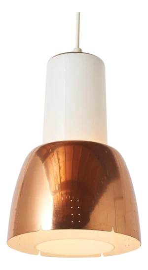 1950s Copper & Glass Pendant Lamp by Paavo Tynell
