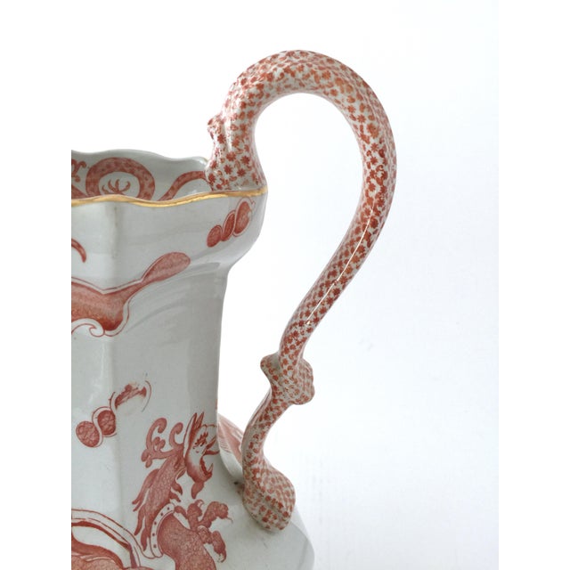 Large Mason’s Ironstone Ceramic Pitcher Jug in Chinese Dragon Pattern For Sale In Portland, ME - Image 6 of 13
