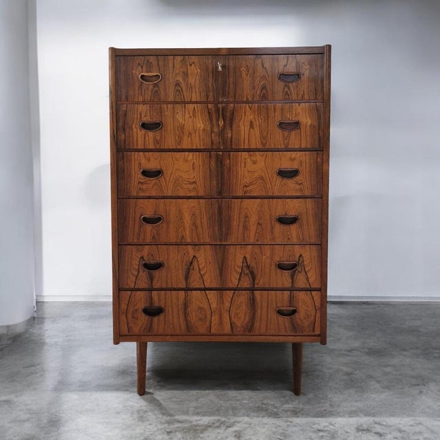 Mid-Century Danish Highboy Rosewood Dresser, 1960s For Sale - Image 6 of 6
