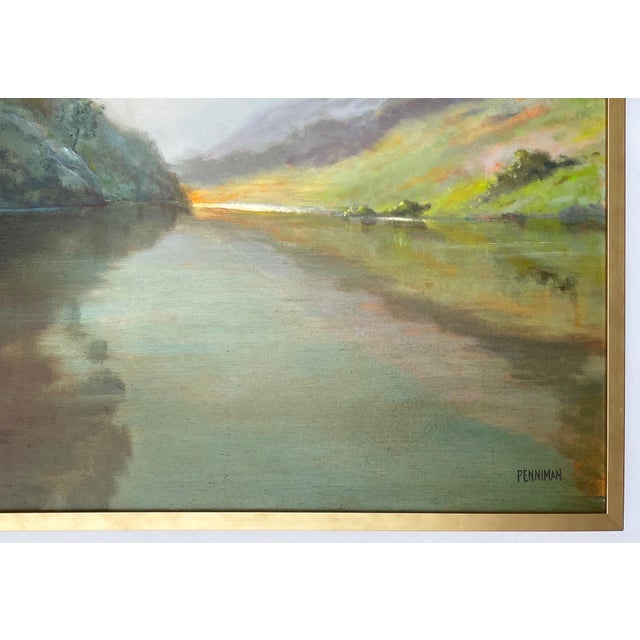 2021 “River” Framed Large Impressionist Oil on Canvas Painting by Ed Penniman For Sale - Image 4 of 8