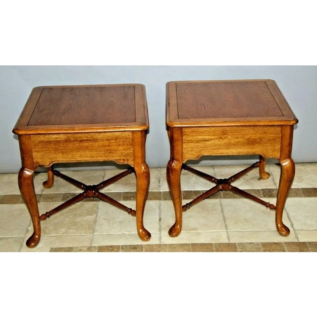 Bernhardt 1990s Vintage Bernhardt Furniture Side Tables Matching Set Drawer - a Pair For Sale - Image 4 of 10