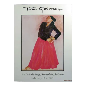 1990s RC Gorman Arizona Artistic Gallery Poster