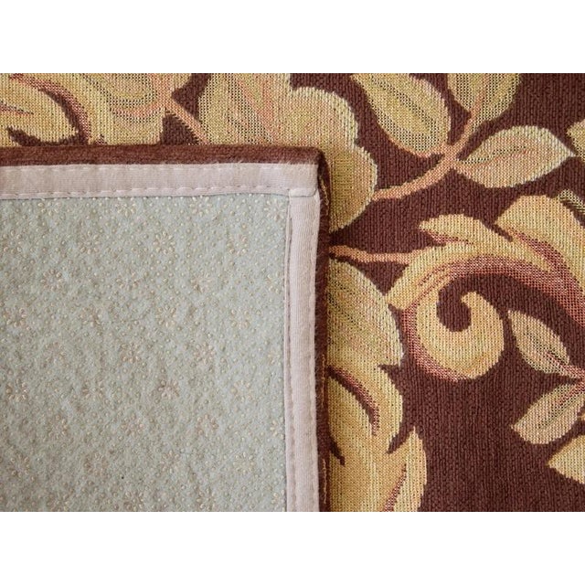 2000 - 2009 Vintage Aubusson Brown Rug For Sale - Image 5 of 6