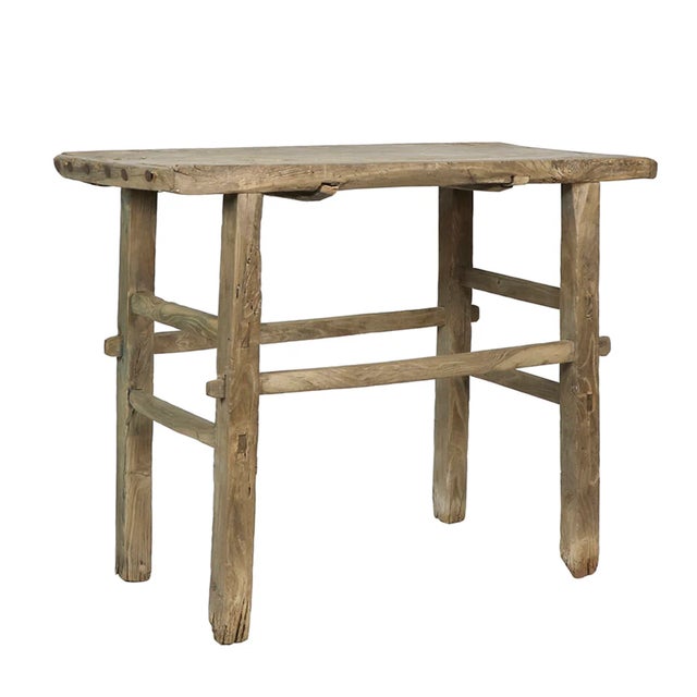 American Matthew Izzo Home Small Reclaimed Solid Wood Village Console For Sale - Image 3 of 6