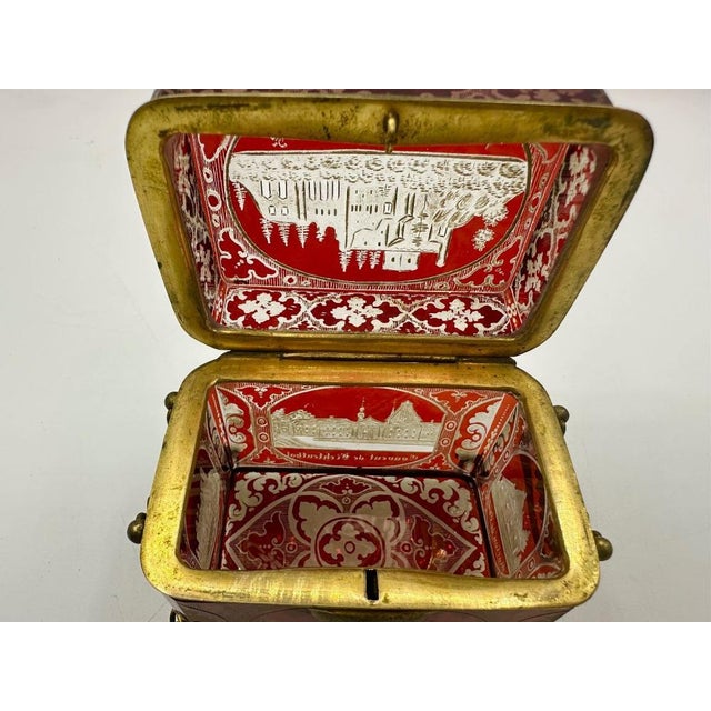 Bohemian Glass Jewelery Box, 1800s For Sale - Image 7 of 12