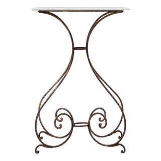 1900s French Metal Table With Marble Top For Sale