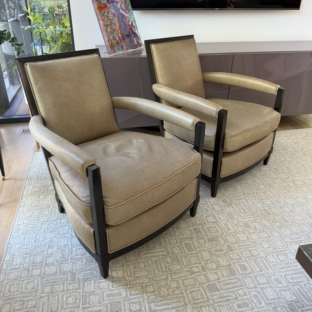 Angelo Donghia Pair Donghia Open Arm Lounge Chairs For Sale - Image 4 of 7