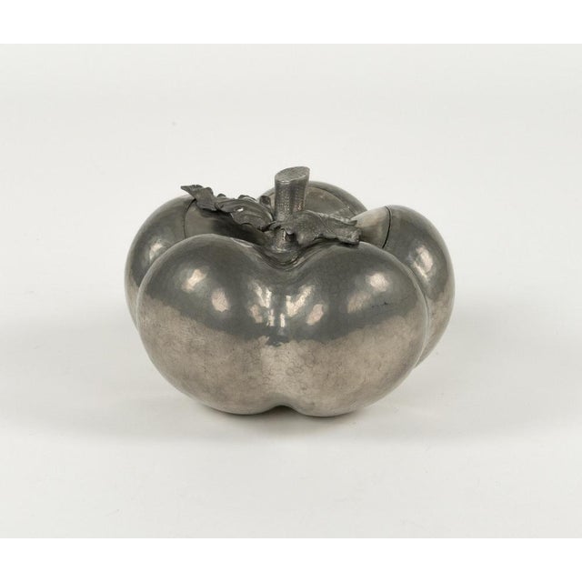 Midcentury wonderful ice bucket made of pewter in the form of a pumpkin in the style of Mauro Manetti. Made in Italy in...