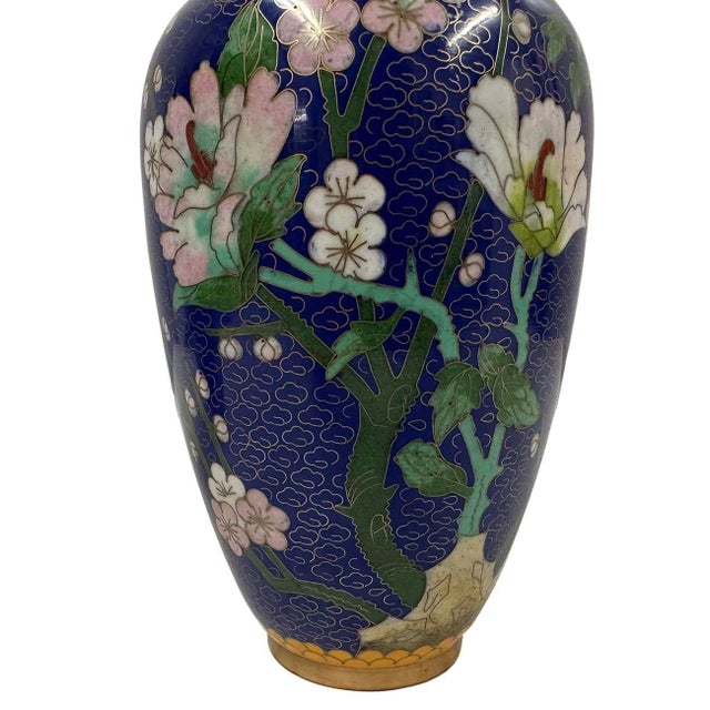 Mid-20th Century Vintage Chinese Hand Made Cloisonne Vases - Pair For Sale In Los Angeles - Image 6 of 10