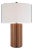Kelly Wearstler by Visual Comfort Signature Vellig Medium Table Lamp in Terracotta Stained Concrete with Linen Shade For Sale